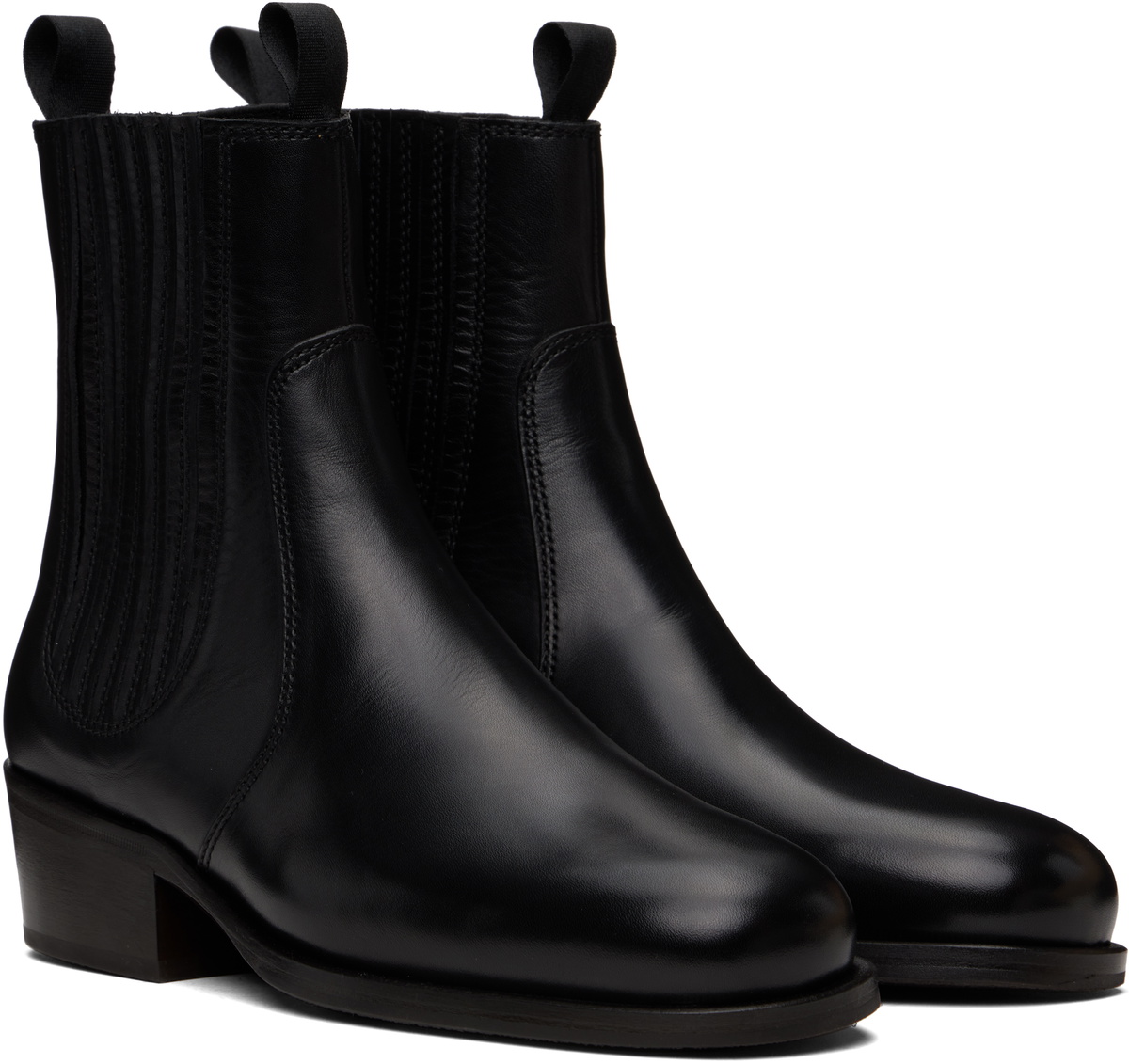 LEMAIRE Black Vegetable-Tanned Chelsea Boots