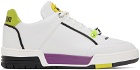 Moschino White Streetball Low-Top Sneakers