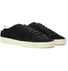 Saint Laurent - SL/06 Court Classic Leather-Trimmed Suede Sneakers - Men - Black