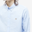 Maison Kitsuné Men's Fox Head Embroidery Classic Shirt in Light Blue
