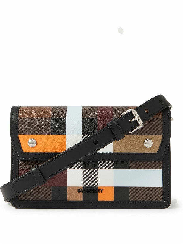 Photo: Burberry - Leather-Trimmed Checked Coated-Canvas Messenger Bag