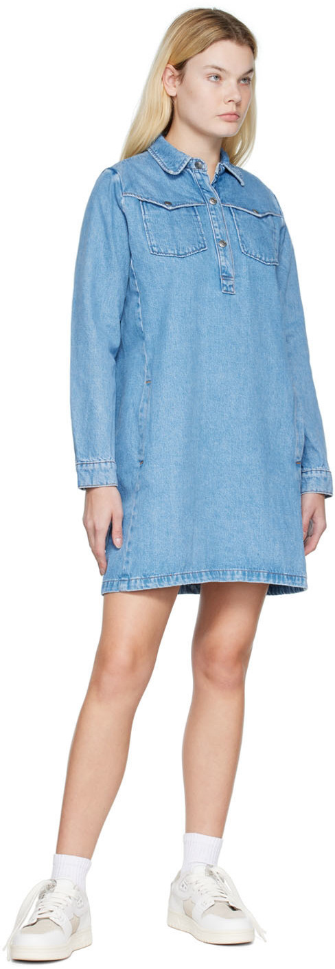 A.P.C. Blue Leana Minidress A.P.C.
