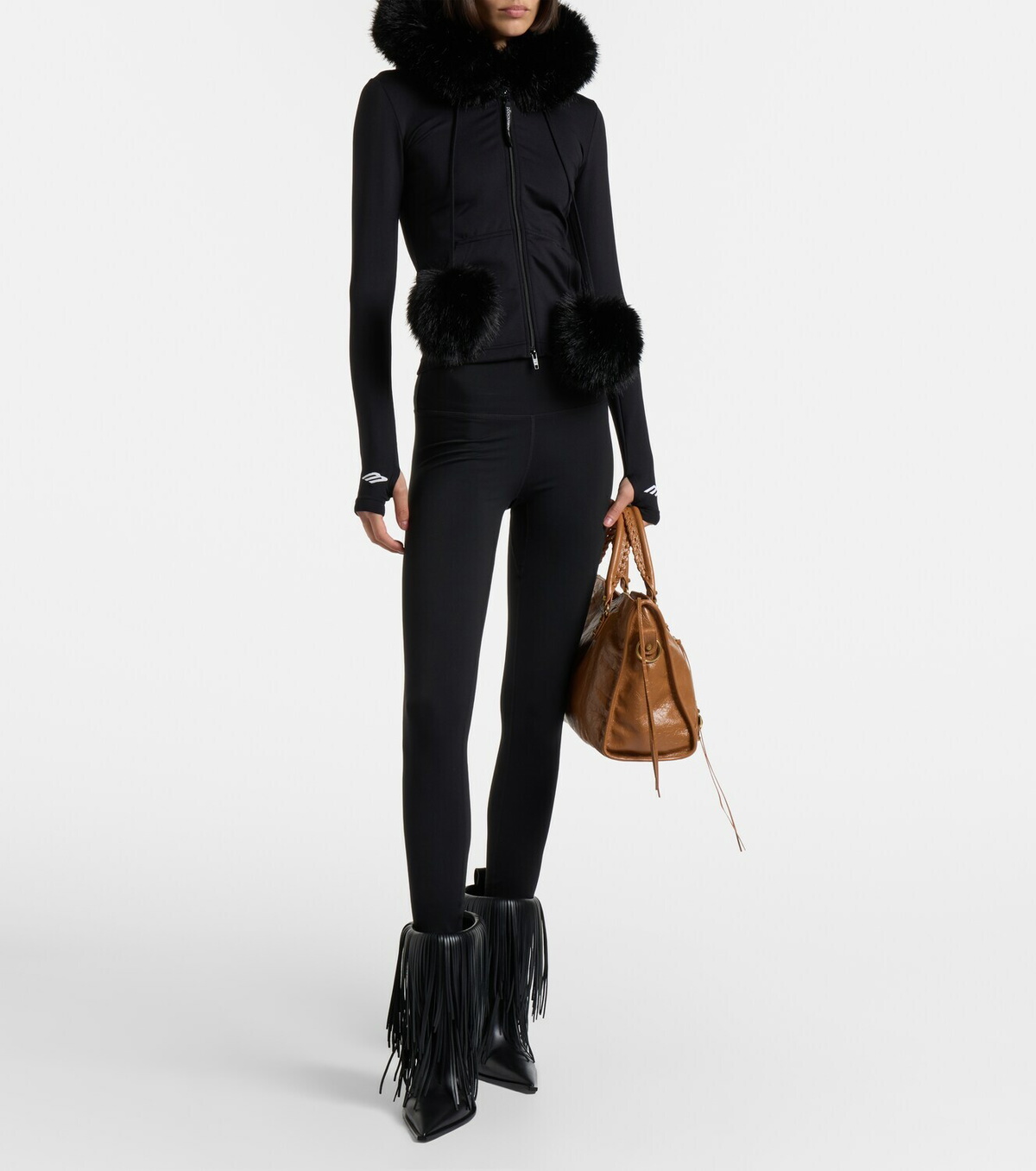 Balenciaga Avenue 90 leather fringe ankle boots