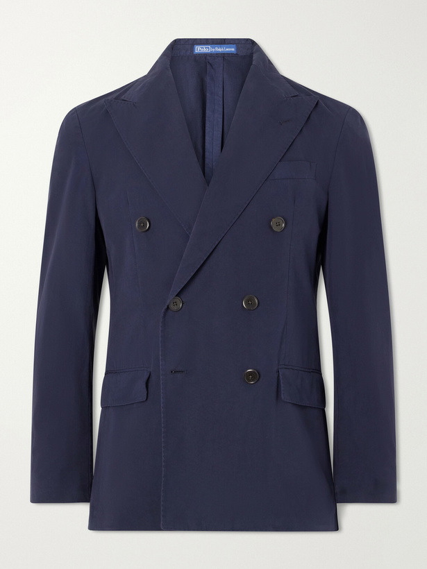Photo: Polo Ralph Lauren - Double-Breasted Cotton-Canvas Suit Jacket - Blue