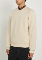 Saint Laurent Logo-embroidered Cotton Sweatshirt Off White