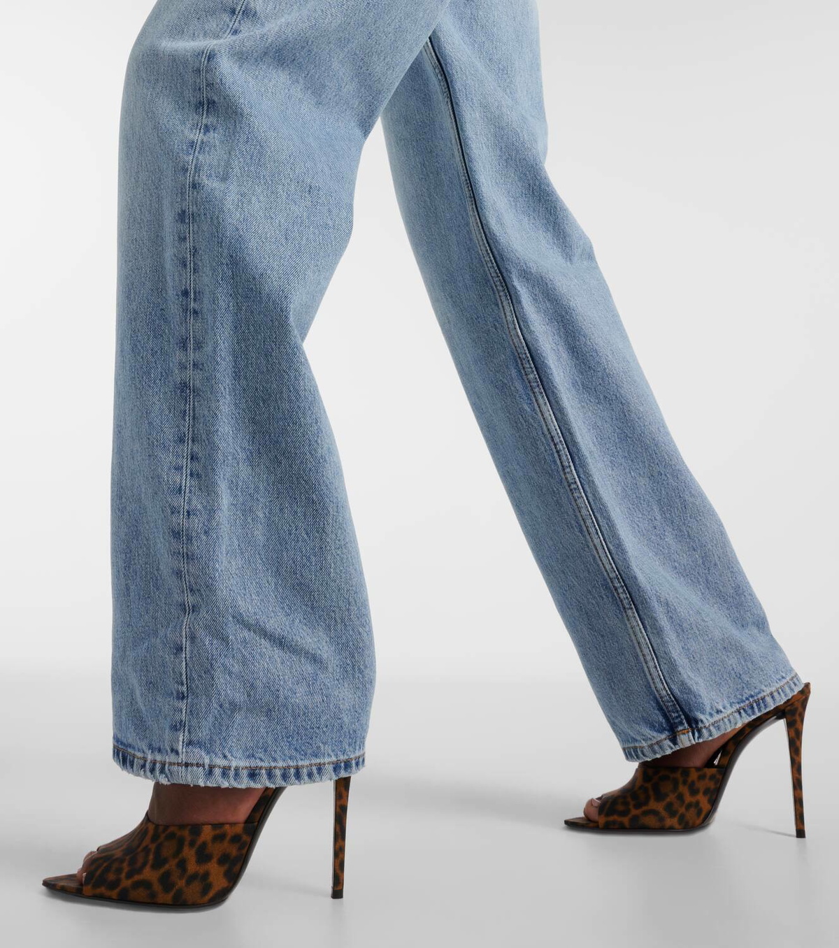 【Saint Laurent】 High-riseワイドレッグジーンズ SAINT LAURENT High-rise wide-leg jeans | NET-A-PORTER