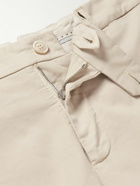 Brunello Cucinelli - Slim-Fit Cotton-Blend Twill Trousers - Neutrals