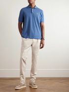 Brunello Cucinelli - Logo-Print Cotton-Piqué Polo Shirt - Blue