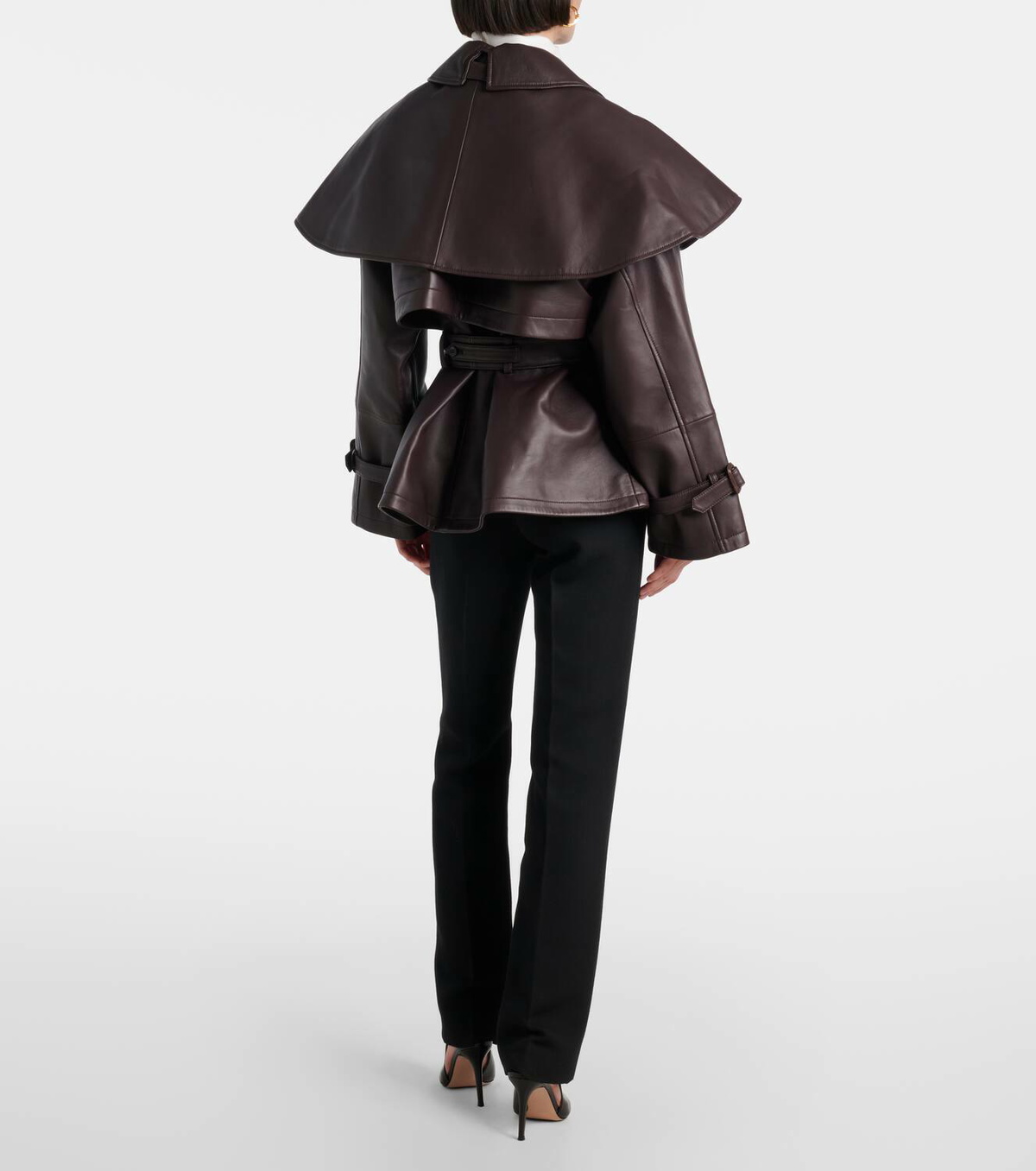 Altuzarra Tim caped leather jacket Altuzarra