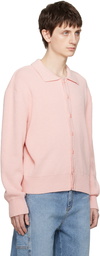 Dunst Pink Open Collar Cardigan