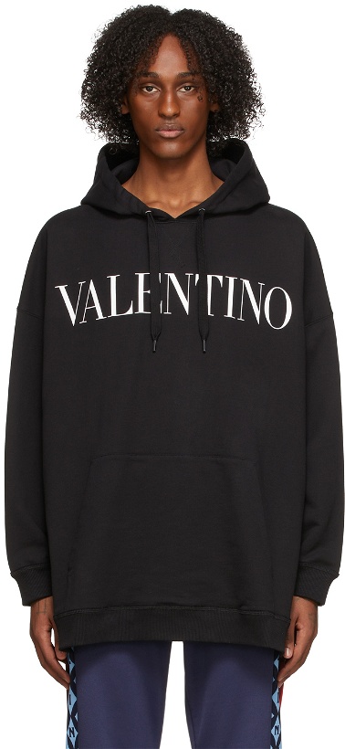 Photo: Valentino Black 'Valentino' Print Hoodie
