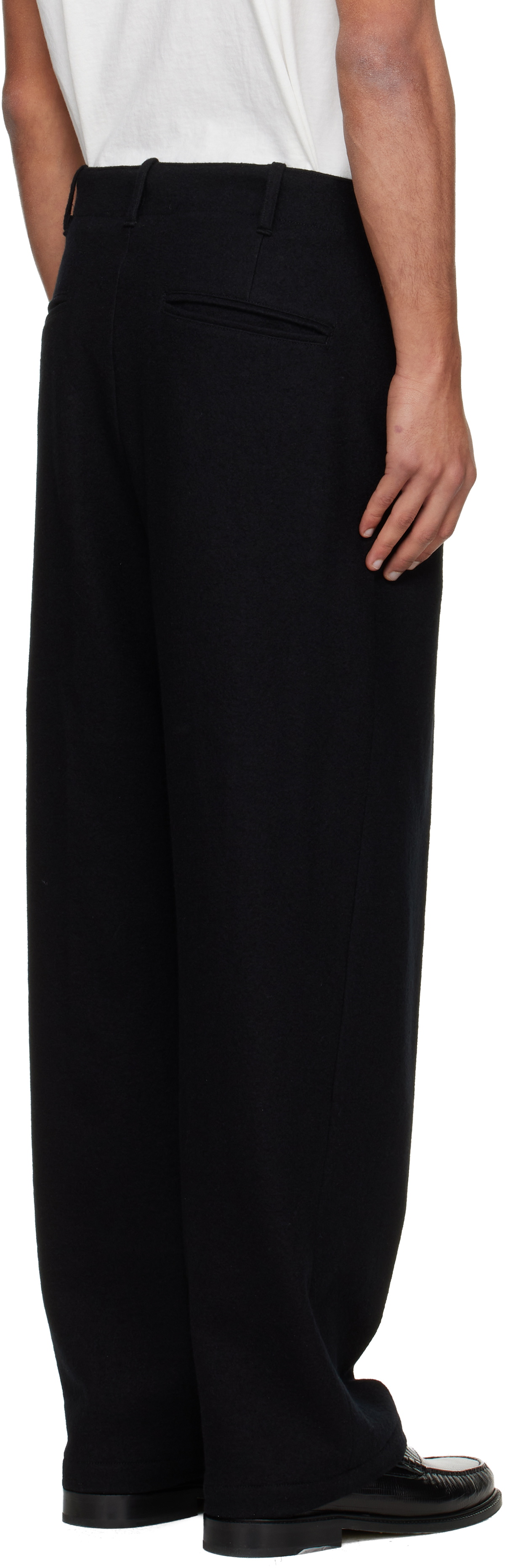 Lady White Co. Black Crater Wool Trousers