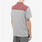 Thom Browne Men's Tie Stripe Polo Shirt in Light Grey