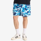 A Bathing Ape Men's Abc Camo One Point Relaxed Fit Water Shorts in Blue