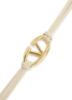 Valentino Garavani The Bold Edition VLogo Cord Bracelet Cream