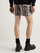 Sacai - Straight-Leg Belted Cotton-Jacquard Shorts - Neutrals