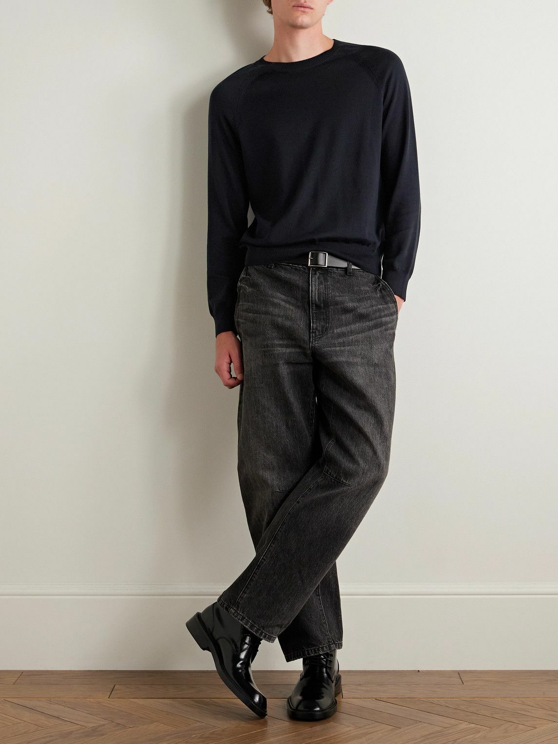 Nili Lotan - Reggie Silk and Cotton-Blend Sweater - Blue