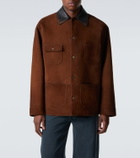 Prada Leather-trimmed suede jacket