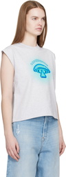 Casablanca Gray Airbrush Mushroom Tank Top
