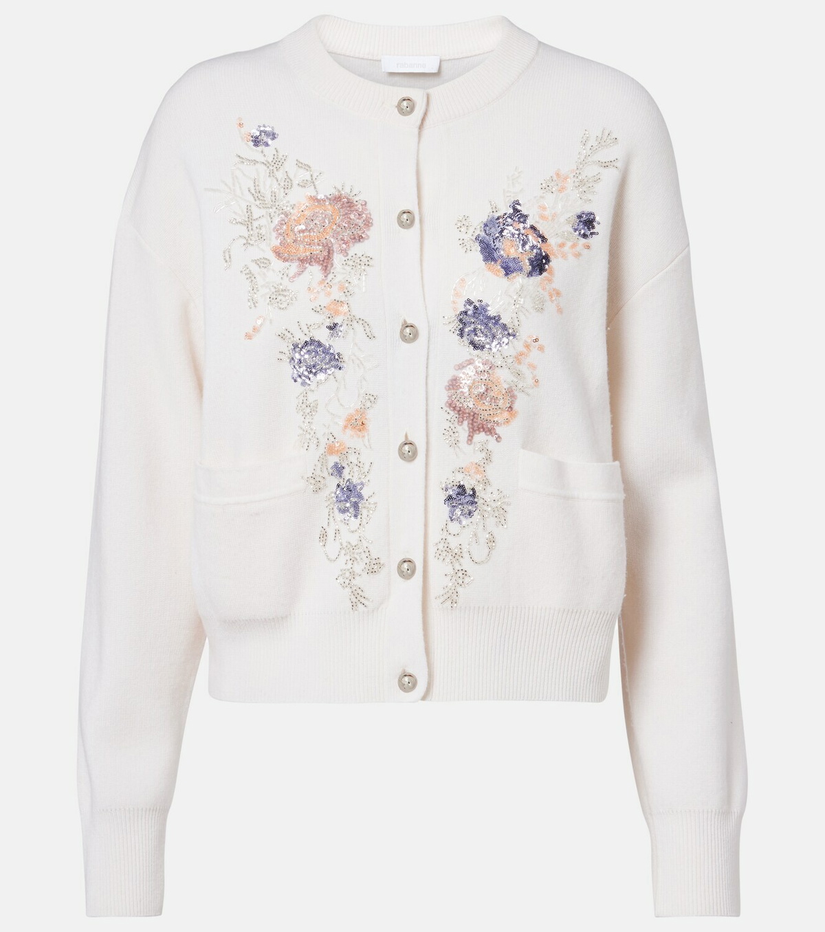 Rabanne Sequined wool and cashmere cardigan