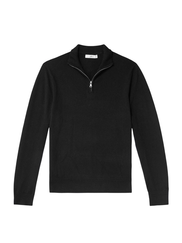 Photo: Mr P. - James Cashmere Half-Zip Sweater - Black