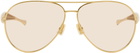 Bottega Veneta Gold Sardine Aviator Sunglasses