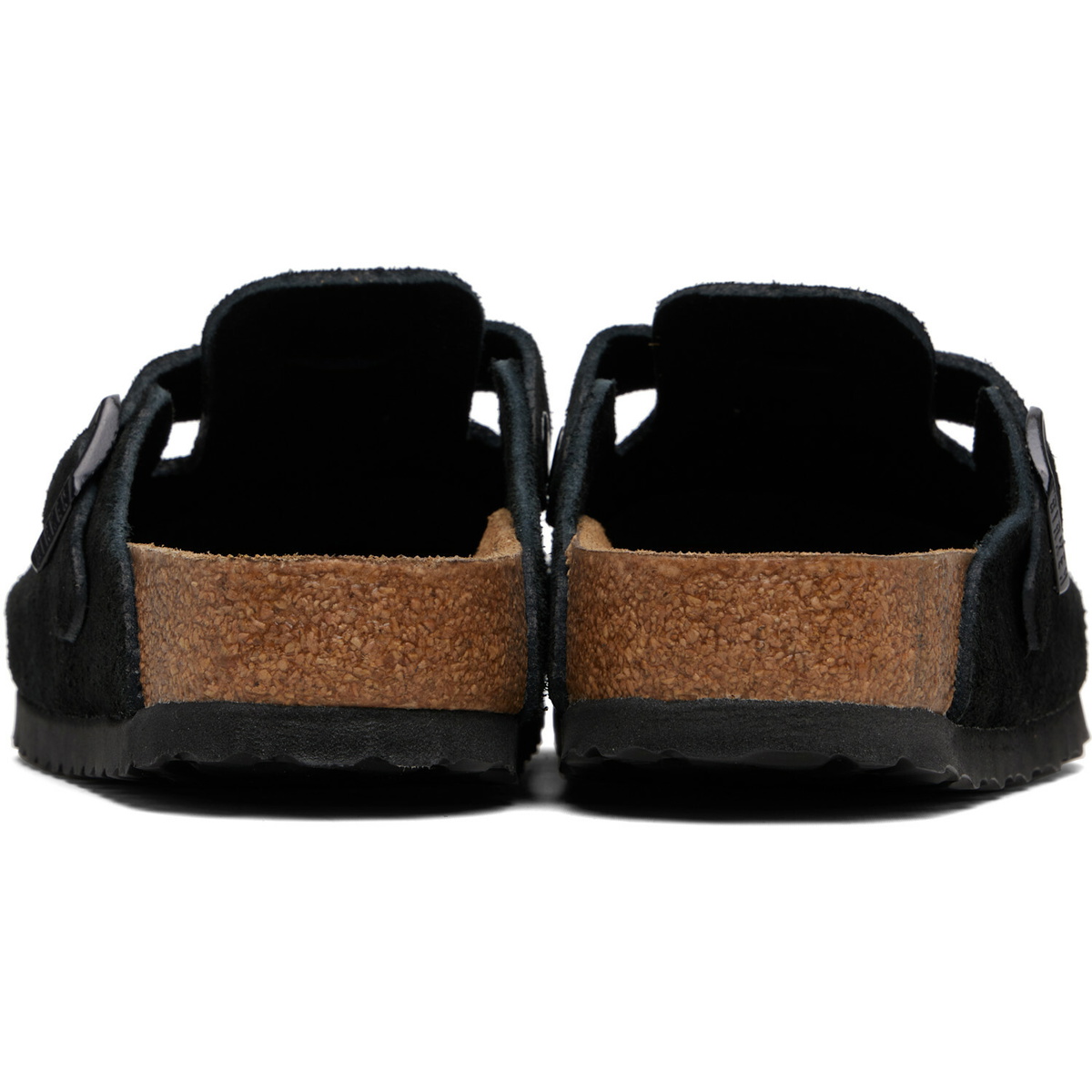 Birkenstock Black Regular Boston Soft Footbed Suede Leather Loafers