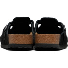 Birkenstock Black Regular Boston Soft Footbed Suede Leather Loafers