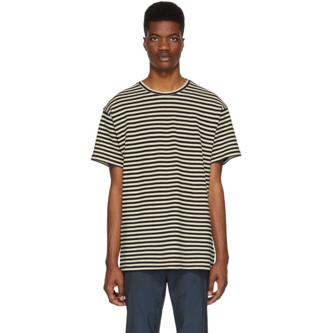 Photo: Paul Smith Black and Off-White Striped Knit T-Shirt