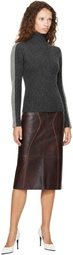 Helmut Lang Gray Wool Mock-Neck Sweater
