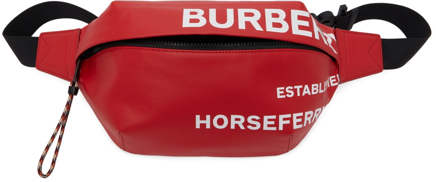 Burberry - Red Coated Canvas Graphic Sonny Bum Bag