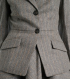 Erdem Pinstripe wool and mohair blazer