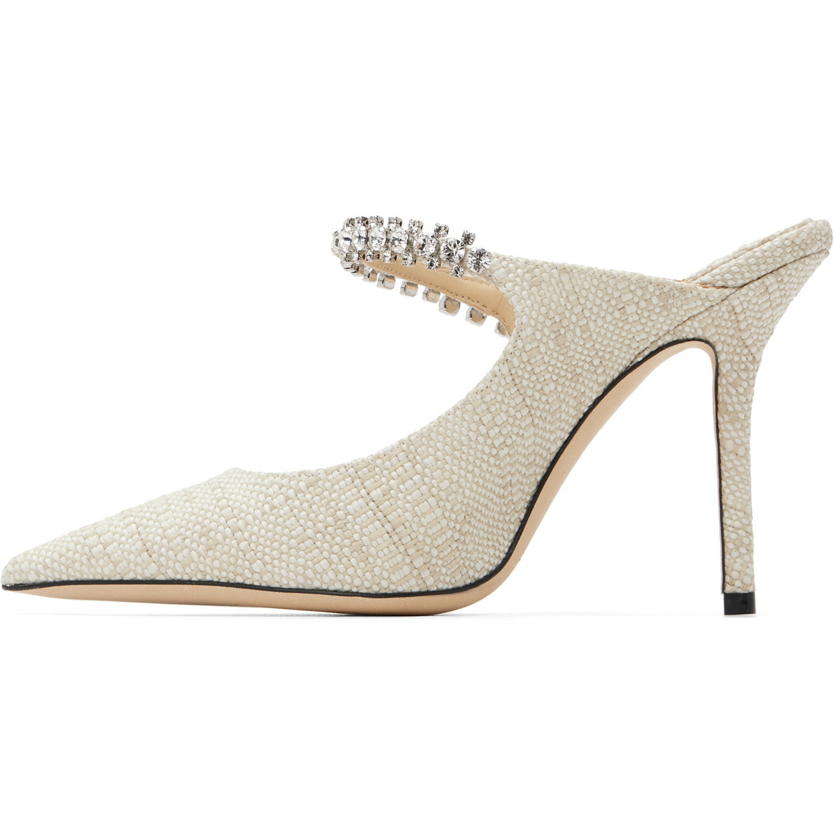 Jimmy Choo Beige Bing 100 Fine Raffia heels
