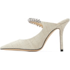 Jimmy Choo Beige Bing 100 Fine Raffia heels