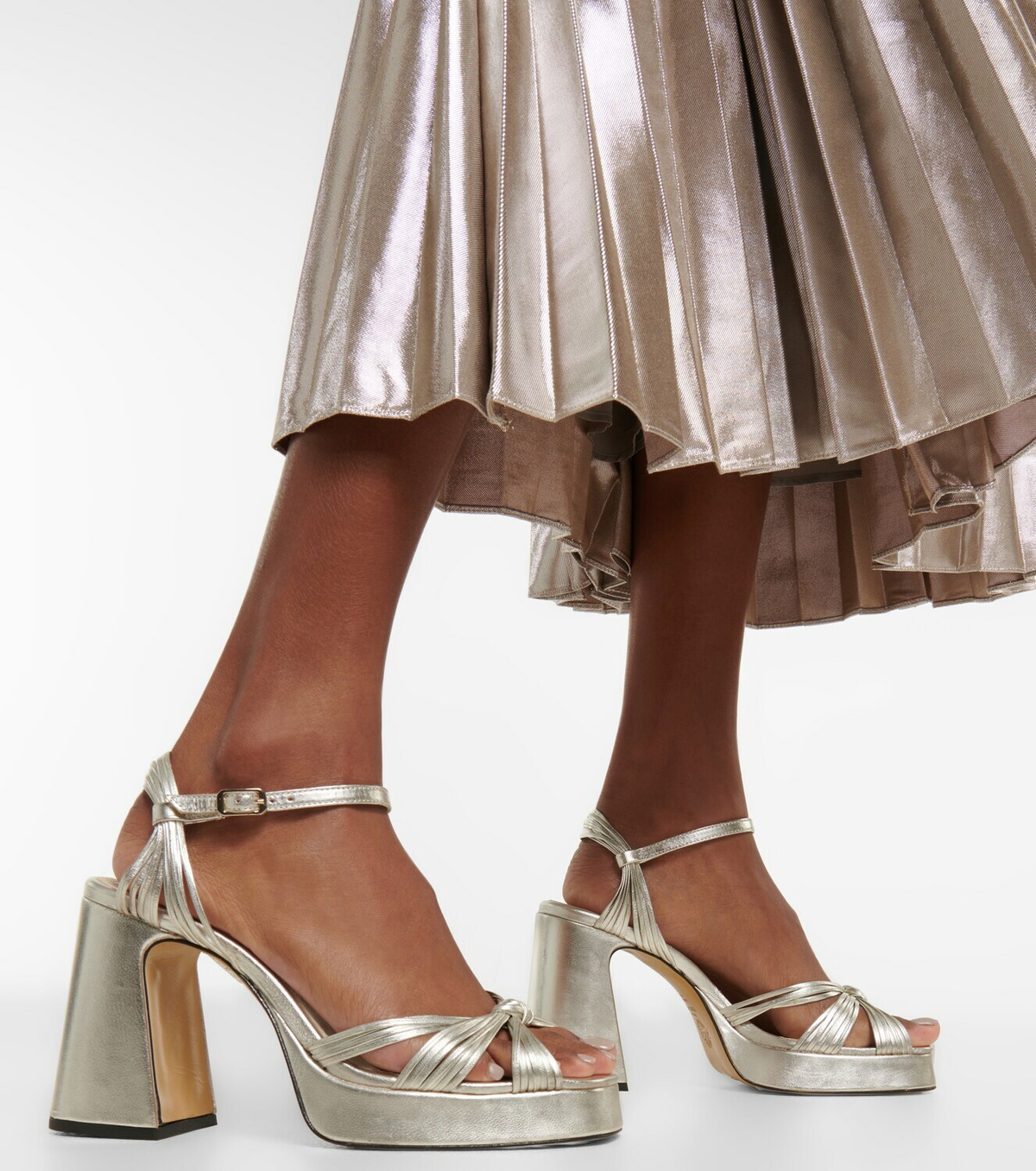 Souliers Martinez Springs leather platform sandals