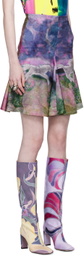 Conner Ives Multicolor Unicorn Print Miniskirt