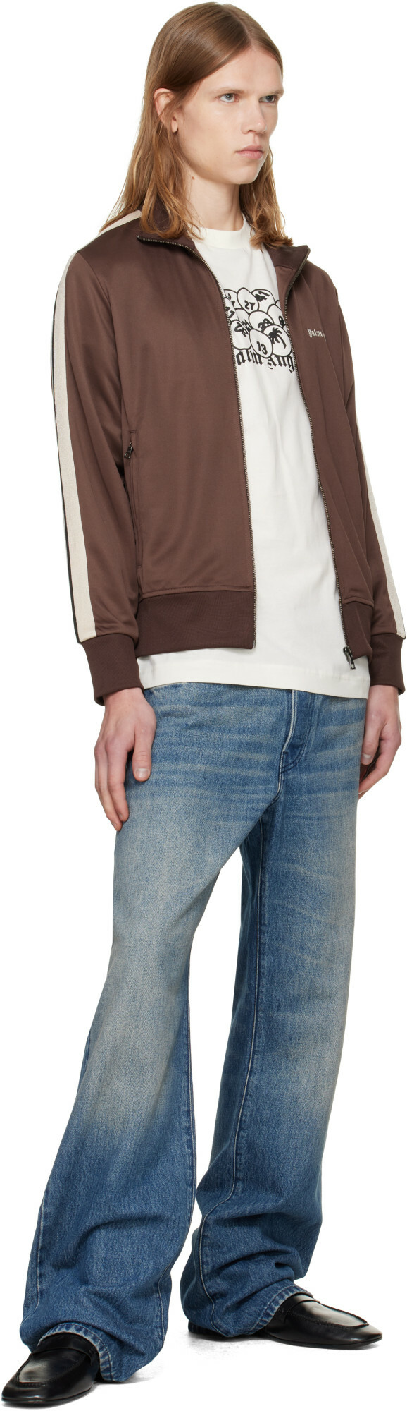 Palm Angels Brown Classic Logo Track Jacket