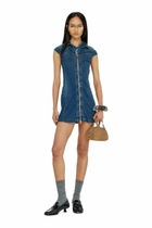 Diesel Denim shirt dress with full zip - Dresses Womens in Blue