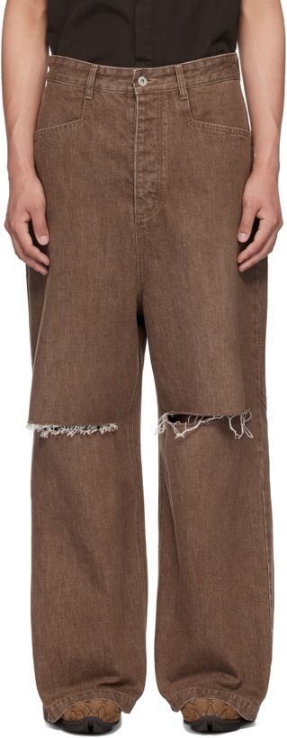 Photo: FFFPOSTALSERVICE Brown Wide Damaged Jeans