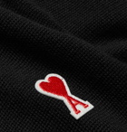 AMI - Logo-Appliquéd Merino Wool Cardigan - Black