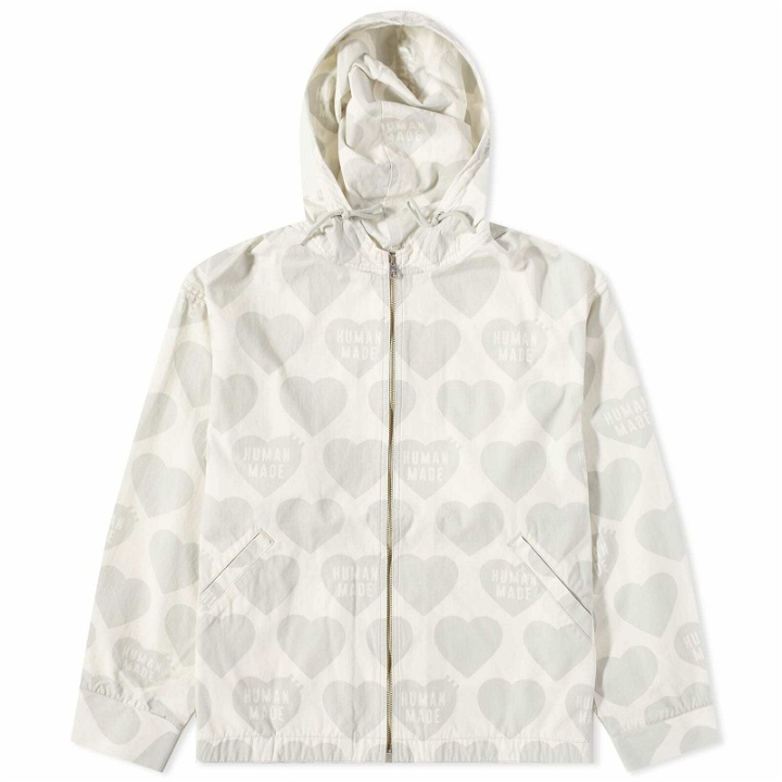 Photo: Human Made Men's Heart Zip-Up Parka Jacket in White