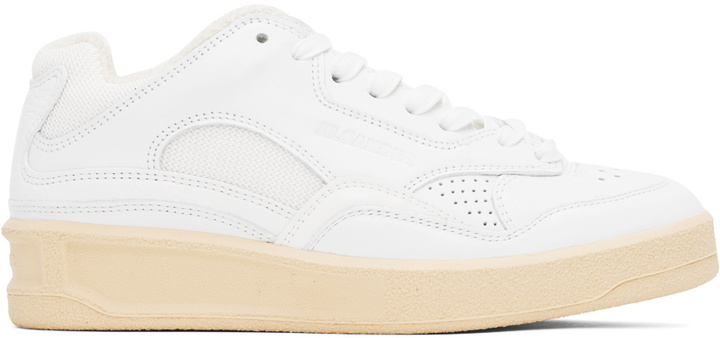 Photo: Jil Sander White Low-Top Sneakers