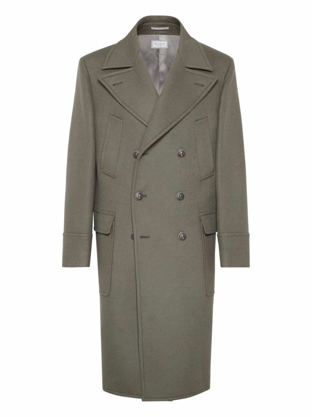 コート Brunello Cucinelli Cappotto Doppiopetto In Cashmere Brunello Cucinelli - Light Gray Wool Top Coat | Mitchell Stores