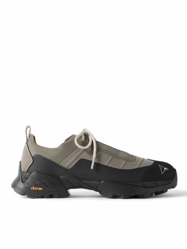 Photo: ROA - Katharina Light Rubber and Leather-Trimmed Ripstop Sneakers - Gray