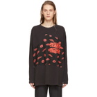 Some Ware Black Long Sleeve Colorblock Hearts T-Shirt