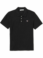 Maison Kitsuné - Logo-Appliquéd Cotton-Piqué Polo Shirt - Black