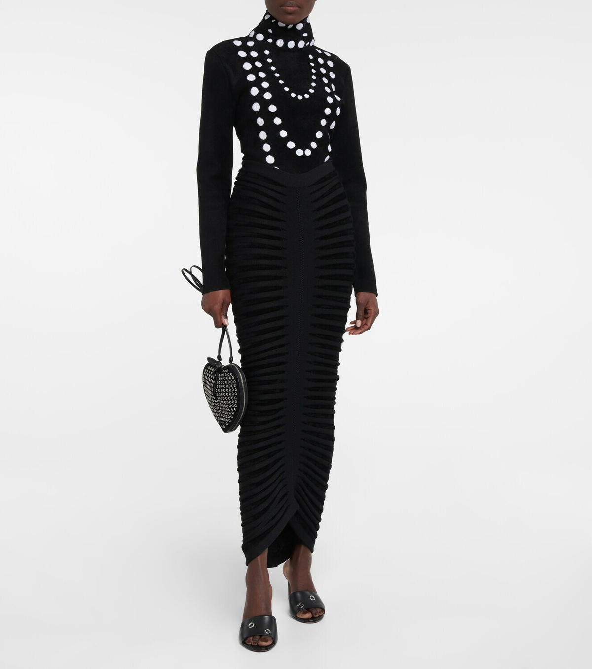 Alaïa Oeillets embellished leather sandals