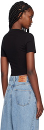 AREA Black Crystal Bustier Cup T-shirt