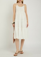 Thierry Colson Veruschka Embroidered Cotton Midi Dress Off White