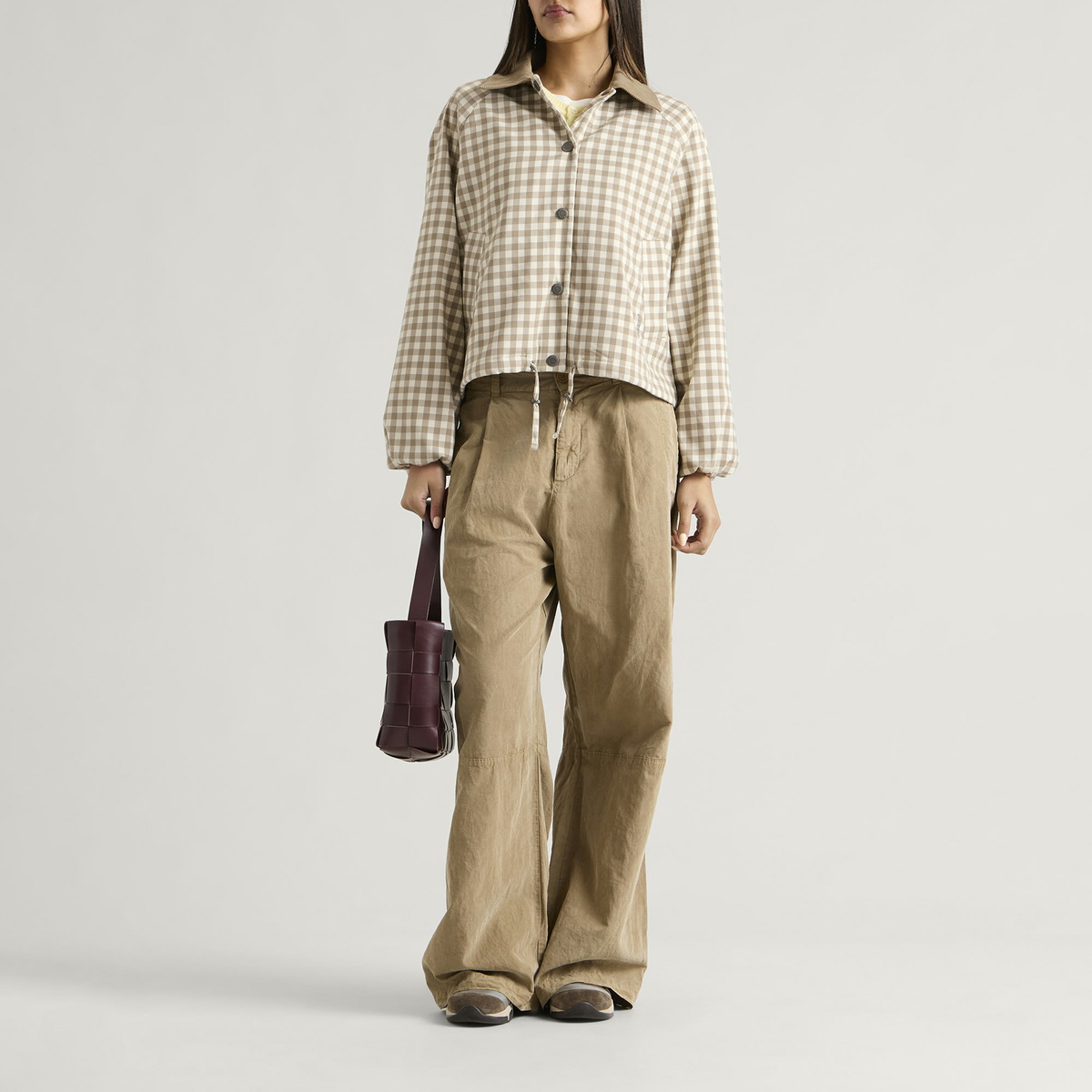Barbour Women's Ovingham Casual Jacket in Gingham Sand